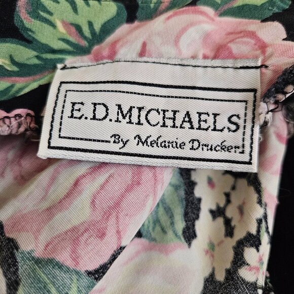 Vintage 1980s Drop Waist Floral Dress S Cottagecore RomCom Pink Rose Vtg 80s - Picture 12 of 12